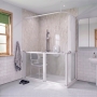 AKW Option A Bi-Fold + Hinged Door Corner Disabled Shower Screen Set