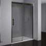 April Prestige Frameless Black Smoked Sliding Shower Door - 8mm Glass