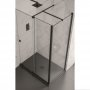 Aquadart Rolla 8 Frameless Shower Door Side Panel 760mm Wide - Matt Black Profile