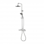 Aqualisa AQ Thermostatic Round Bar Mixer Shower with Fixed Head and Shower Kit - Chrome