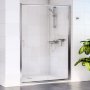 Aqualux Shine 6 Sliding Shower Door 1000mm Wide Silver Frame - Clear Glass