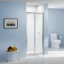 Aquashine Bi-Fold Shower Door 900mm Wide - 6mm Glass