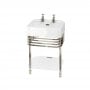 Burlington Arcade Basin 600mm Wide and Stand with Glass Shelf - 2 Tap Hole