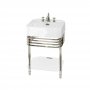 Burlington Arcade Basin 600mm Wide and Stand with Glass Shelf - 3 Tap Hole