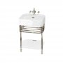 Burlington Arcade Basin 600mm Wide and Stand with Glass Shelf - 0 Tap Hole