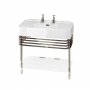 Burlington Arcade Basin 900mm Wide and Stand with Glass Shelf - 2 Tap Hole