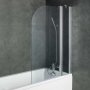 Arley Ralus6 Two Panel Round Top Bath Screen 1400mm H x 1000mm W - 6mm Glass