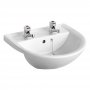Armitage Shanks Sandringham 21 Semi-Recessed Basin 500mm Wide with Chain Hole - 2 Tap Hole