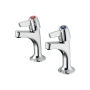 Armitage Shanks Sandringham 21 Kitchen Sink High Neck Pillar Taps with Levers - Chrome