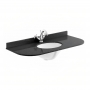 Bayswater Black Marble Top Curved Furniture Basin 1200mm Wide 1 Tap Hole