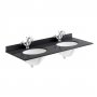 Bayswater Black Marble Top Furniture Double Basin 1200mm Wide 1 Tap Hole
