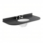 Bayswater Black Marble Top Curved Furniture Basin 1200mm Wide 3 Tap Hole