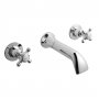 Bayswater Crosshead Dome 3-Hole Wall Mounted Bath Filler Tap White/Chrome