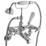 Bayswater Crosshead Dome Wall Mounted Bath Shower Mixer Tap White/Chrome