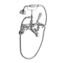 Bayswater Crosshead Dome Wall Mounted Bath Shower Mixer Tap White/Chrome