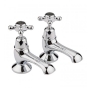 Bayswater Crosshead Dome Bath Taps Pair - Black/Chrome