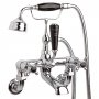 Bayswater Crosshead Dome Wall Mounted Bath Shower Mixer Tap Black/Chrome