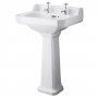 Bayswater Fitzroy Basin with Large Full Pedestal 560mm Wide 2 Tap Hole