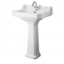 Bayswater Fitzroy Basin with Full Pedestal 560mm Wide 1 Tap Hole