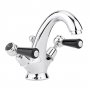 Bayswater Lever Dome Mono Basin Mixer Tap with Waste - Black/Chrome
