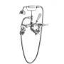 Bayswater Lever Hex Wall Mounted Bath Shower Mixer Tap White/Chrome