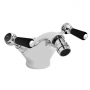 Bayswater Lever Hex Mono Bidet Mixer Tap with Waste - Black/Chrome