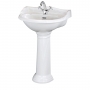 Bayswater Porchester Basin with Full Pedestal 600mm Wide 1 Tap Hole