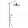 Bayswater Luxury Rigid Riser Shower Kit with Large Fixed Head and Handset - Chrome