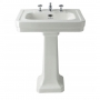 Bayswater Victrion Basin with Full Pedestal 640mm Wide - 3 Tap Hole