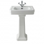 Bayswater Victrion Basin with Full Pedestal 550mm Wide 1 Tap Hole