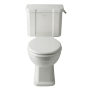 Bayswater Westcott Close Coupled Toilet Soft Close Seat with Brushed Brass Seat Hinges