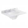 Bayswater White Marble Top Furniture Basin 600mm Wide 3 Tap Hole