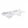 Bayswater White Marble Top Furniture Double Basin 1200mm Wide 3 Tap Hole