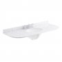 Bayswater White Marble Top Curved Furniture Basin 1200mm Wide 3 Tap Hole