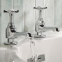 Bristan 1901 Bath Pillar Taps with Ceramic Disc Valves - Chrome