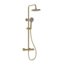 Bristan Buzz Thermostatic Bar Mixer Shower with Shower Kit and Fixed Head - Brushed Brass