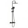 Bristan Buzz Thermostatic Bar Mixer Shower with Shower Rigid Riser Kit and Fixed Head - Black