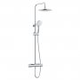 Bristan Buzz Thermostatic Bar Mixer Shower with Shower Rigid Riser Kit and Fixed Head - Chrome