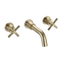 Bristan Cruzar 3-Hole Basin Mixer Tap Wall Mounted - Brushed Brass