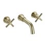 Bristan Cruzar 3-Hole Bath Filler Tap Wall Mounted - Brushed Brass