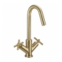 Bristan Cruzar Basin Mixer Tap with Clicker Waste - Brushed Brass