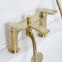 Bristan Frammento Bath Shower Mixer Tap Pillar Mounted - Brushed Brass