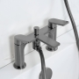 Bristan Frammento Bath Shower Mixer Tap Pillar Mounted - Gun Metal
