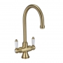Bristan Renaissance EasyFit Mono Kitchen Sink Mixer Tap Dual Handle - Brushed Brass
