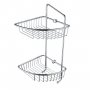 Bristan Two Tier Wall Fixed Wire Basket - Chrome