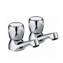 Bristan Value Club Basin Taps with Metal Heads - Chrome Plated