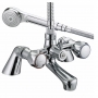 Bristan Value Club Bath Shower Mixer Tap with Metal Heads - Chrome Plated