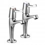 Bristan Value High Neck Kitchen Sink Taps Pair with 3 Inch Lever Handles - Chrome