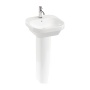 Britton Curve2 Gloss White 450mm 1TH Basin and Full Pedestal