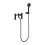 Britton Greenwich Matt Black 2 Tap Hole Bath Shower Mixer Tap with Handset